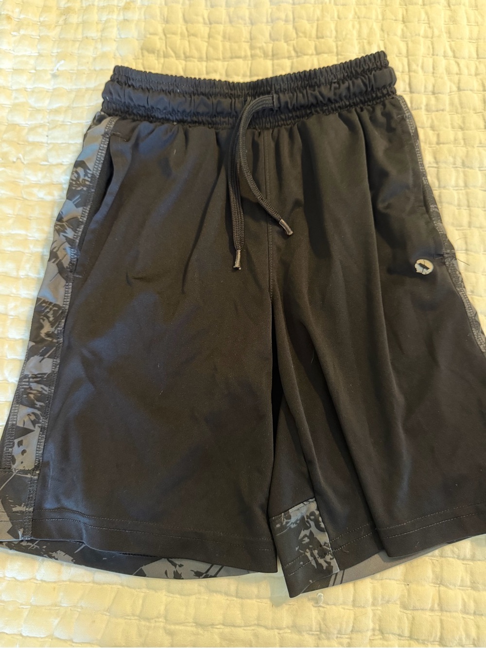 Boy’s Black Athletic Shorts with Gray Accent